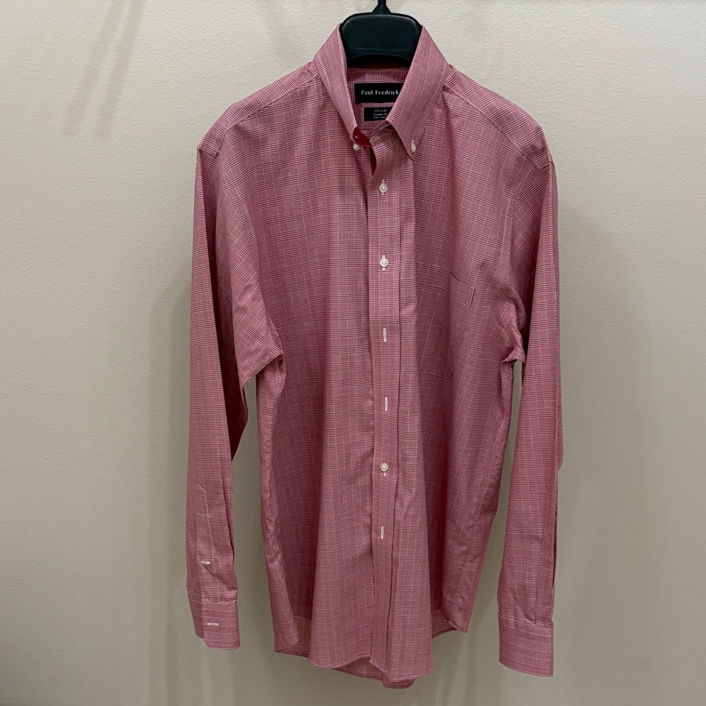 Paul Fredrick Men's non-iron cotton long sleeve button down Shirt